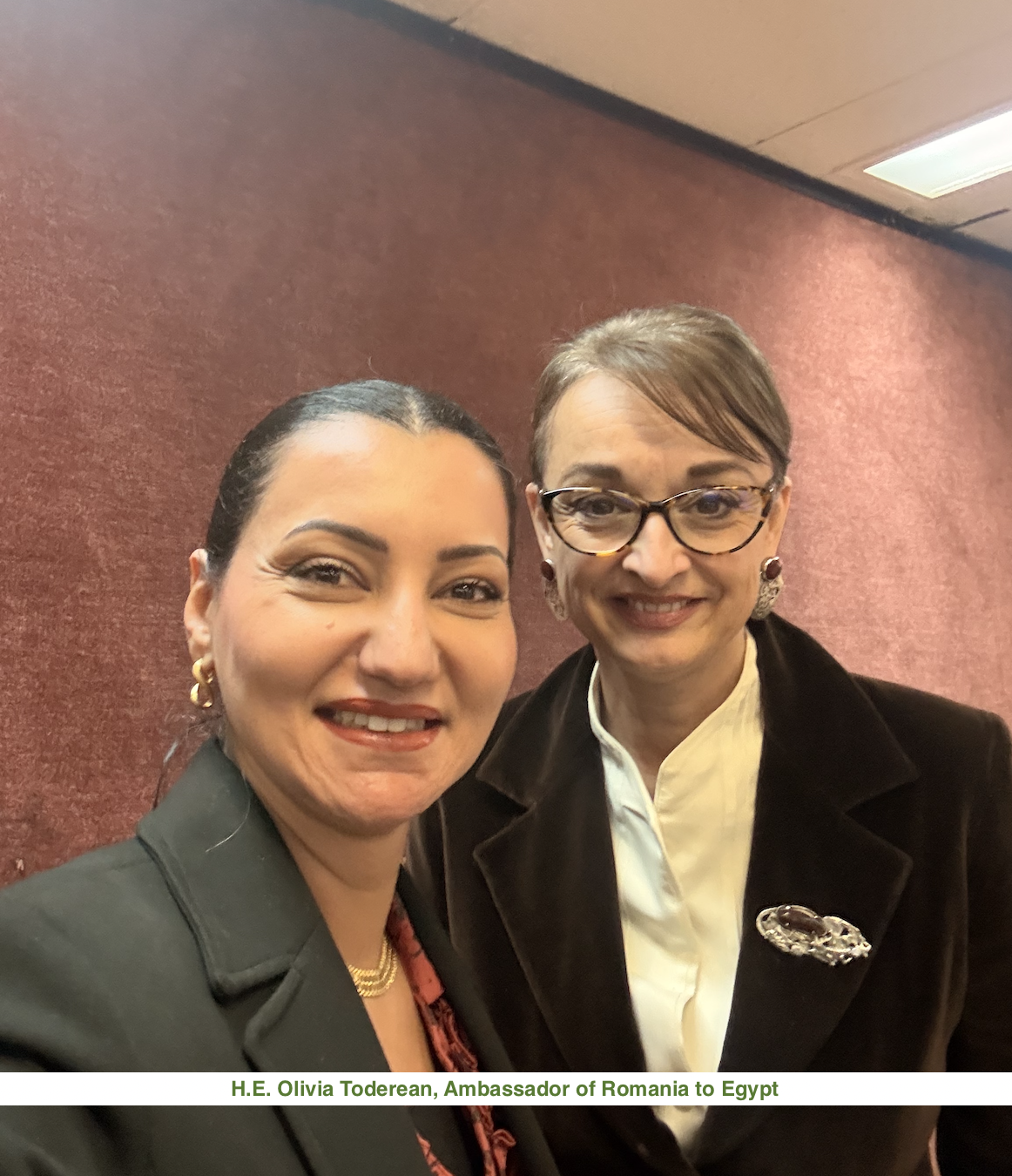 Howaida Hassan with Romanian Ambassador Olivia Toderean discussing Select Greens’ entry into the Romanian market