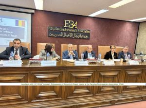 Roundtable discussion with Romanian Ambassador and business leaders at Egyptian Businessmen Association attended by Select Greens